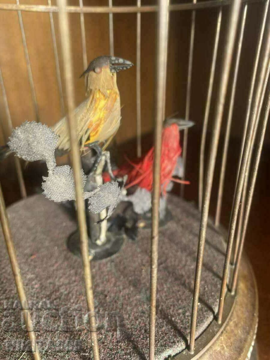 Auction  Very rare Birds in a Cage mechanical toy