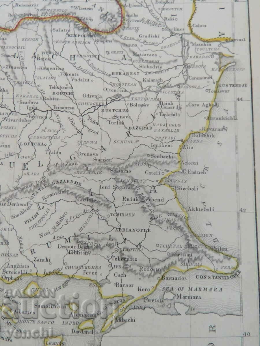 Licitație 1848 - Harta Turciei și Ungariei - Londra = original +