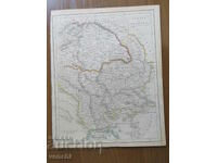 1848 - Harta Turciei și Ungariei - Londra = original +