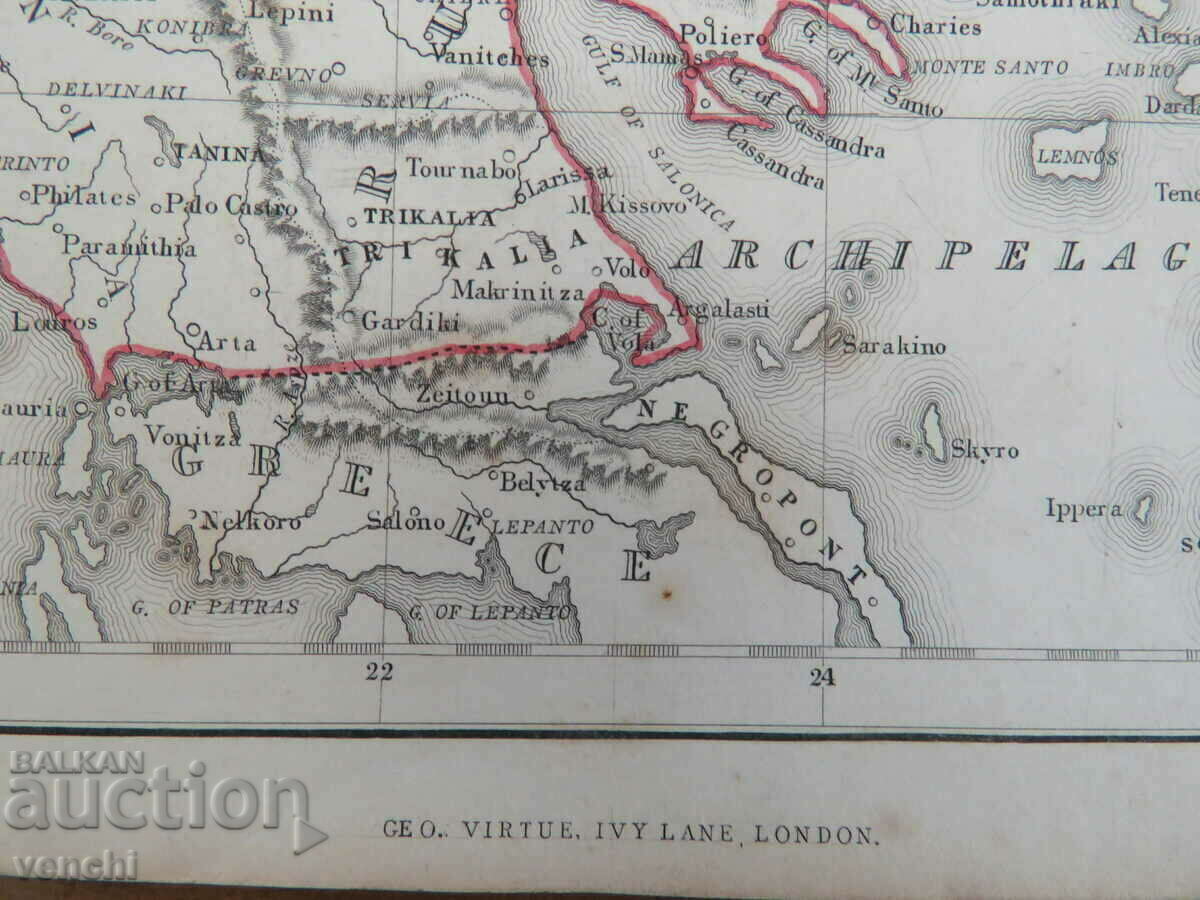 1848 - Harta Turciei și Ungariei - Londra = original + cu preț € 39.99 | 78.21 BGN