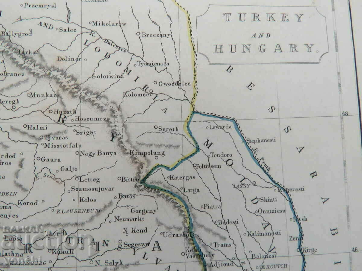 Licitație 1848 - Harta Turciei și Ungariei - Londra = original +
