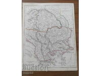 1848 - Harta Turciei și Ungariei - Londra = original +