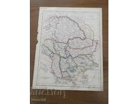 1848 - Harta Turciei și Ungariei - Londra = original +