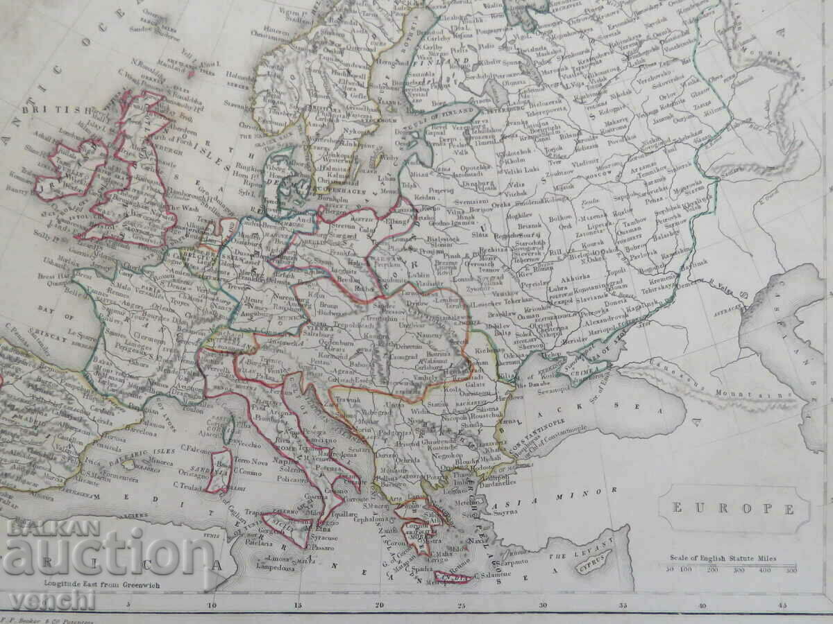 1840 - Map of Europe - Becker - London = original + with price 59.99 BGN | € 30.67 1840 - Map of Europe - Becker - London = original + with price 59.99 BGN | € 30.67