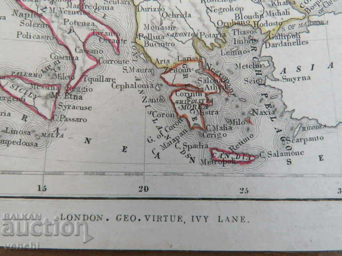 Auction 1840 - Map of Europe - Becker - London = original + Auction 1840 - Map of Europe - Becker - London = original +
