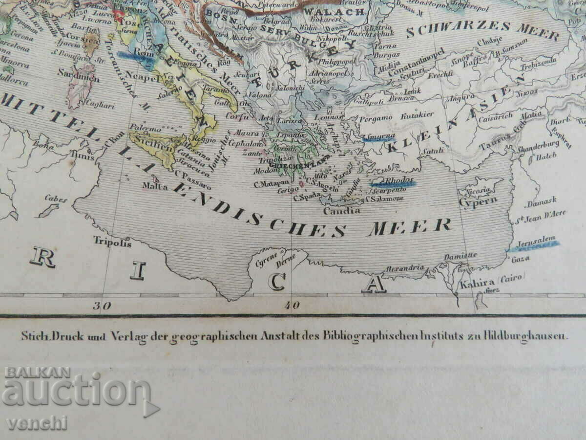 Δημοπρασία 1831 - Χάρτης της Ευρώπης - Metzeroth = πρωτότυπο +