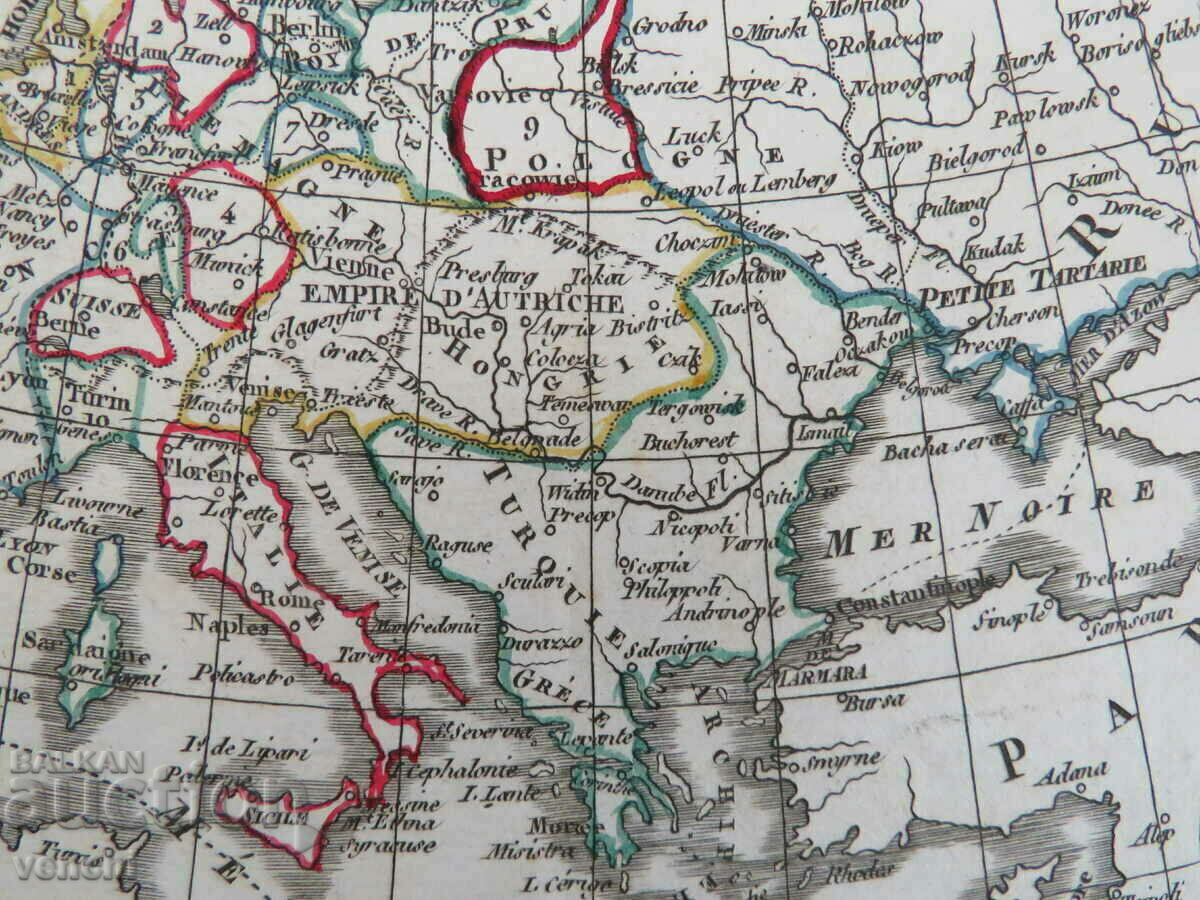 Auction 19th century - Map of Europe - Paris = original + Auction 19th century - Map of Europe - Paris = original +