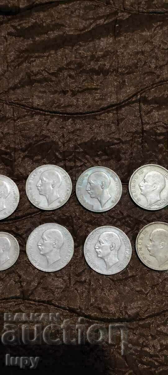 Lot of silver coins BGN 50 and BGN 100 - 1930, 1934, 1937 with price € 264.11 | 516.55 BGN