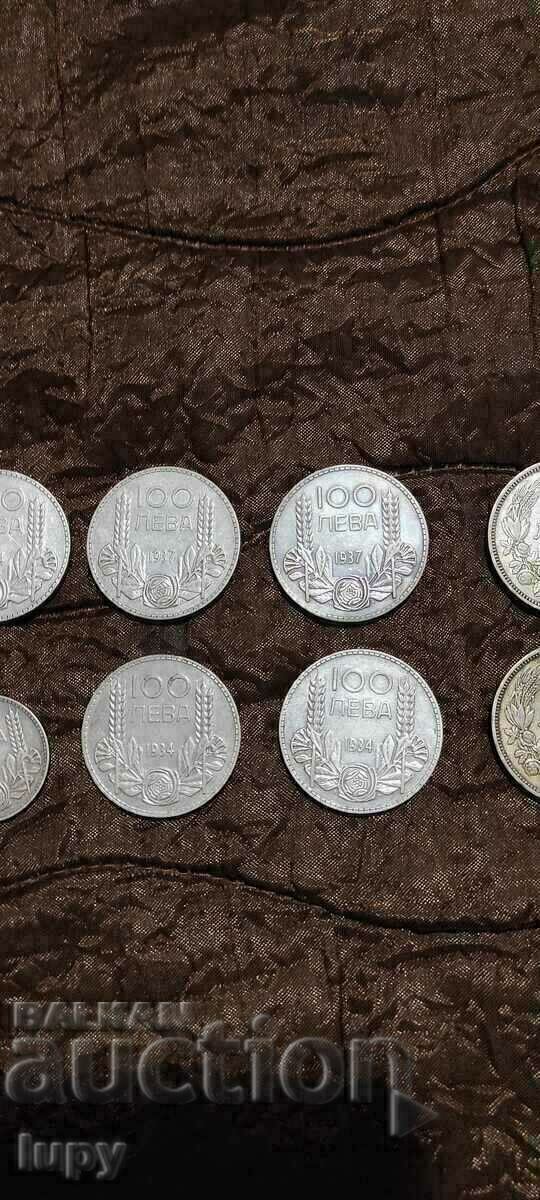 Livrarea Lot de monede de argint 50 BGN și 100 BGN - 1930, 1934, 1937 Livrarea Lot de monede de argint 50 BGN și 100 BGN - 1930, 1934, 1937