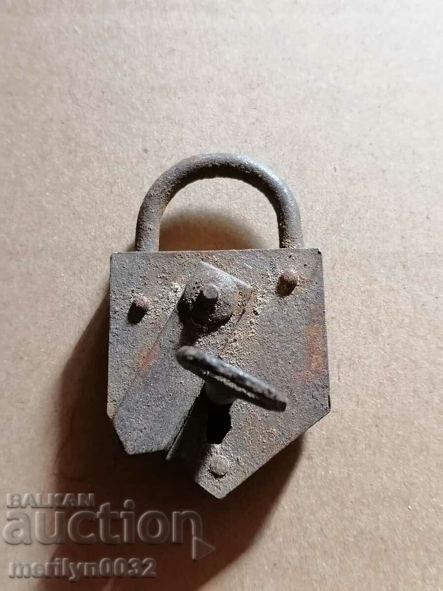 Old padlock with key, suitcase, padlock, latch, lock