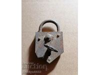 Old padlock with key, suitcase, padlock, latch, lock
