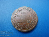 Monaco 5 Centimes 1837 Very Rare