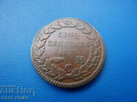 Monaco 5 Centimes 1837 Foarte rar