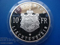 Liechtenstein 10 franci 1990 Foarte rar