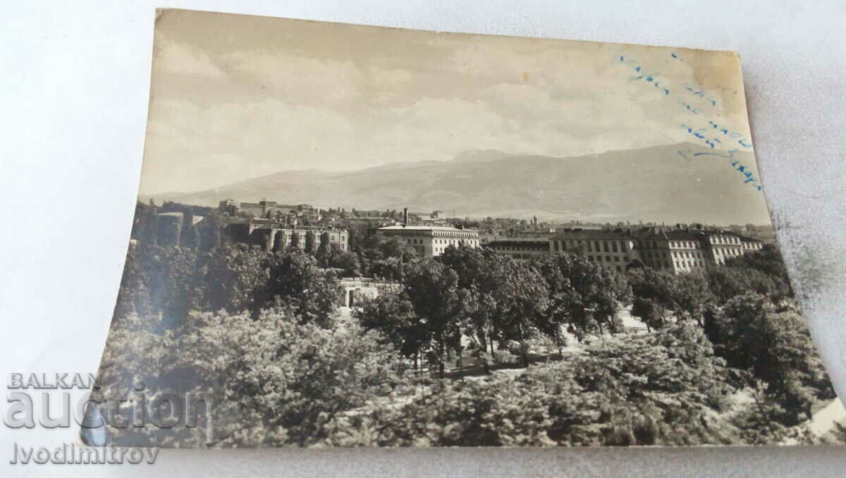 Postcard Sofia View from the city with Vitosha 1960