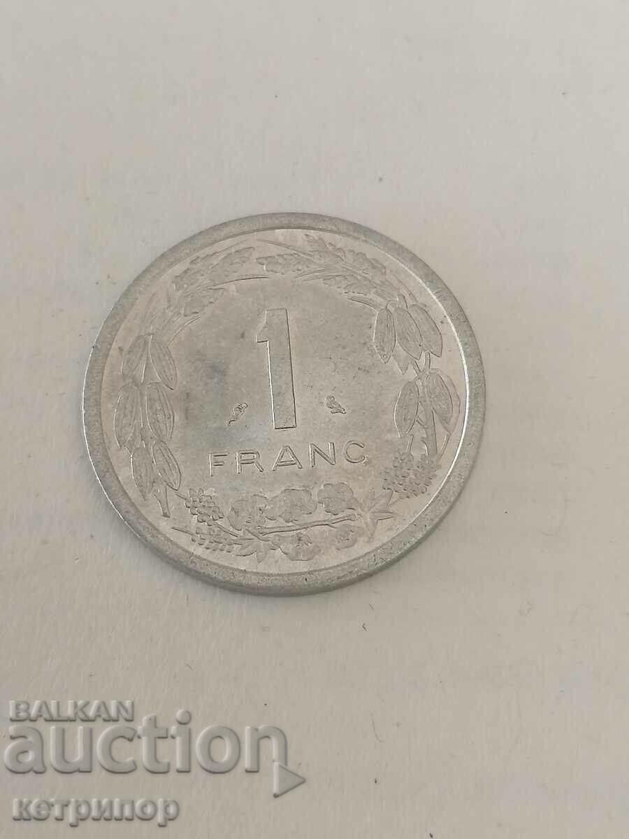 1 франк Централна Африка 1974 г. Алуминий