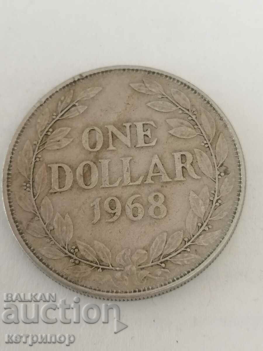 1 долар Либерия 1968 г никел