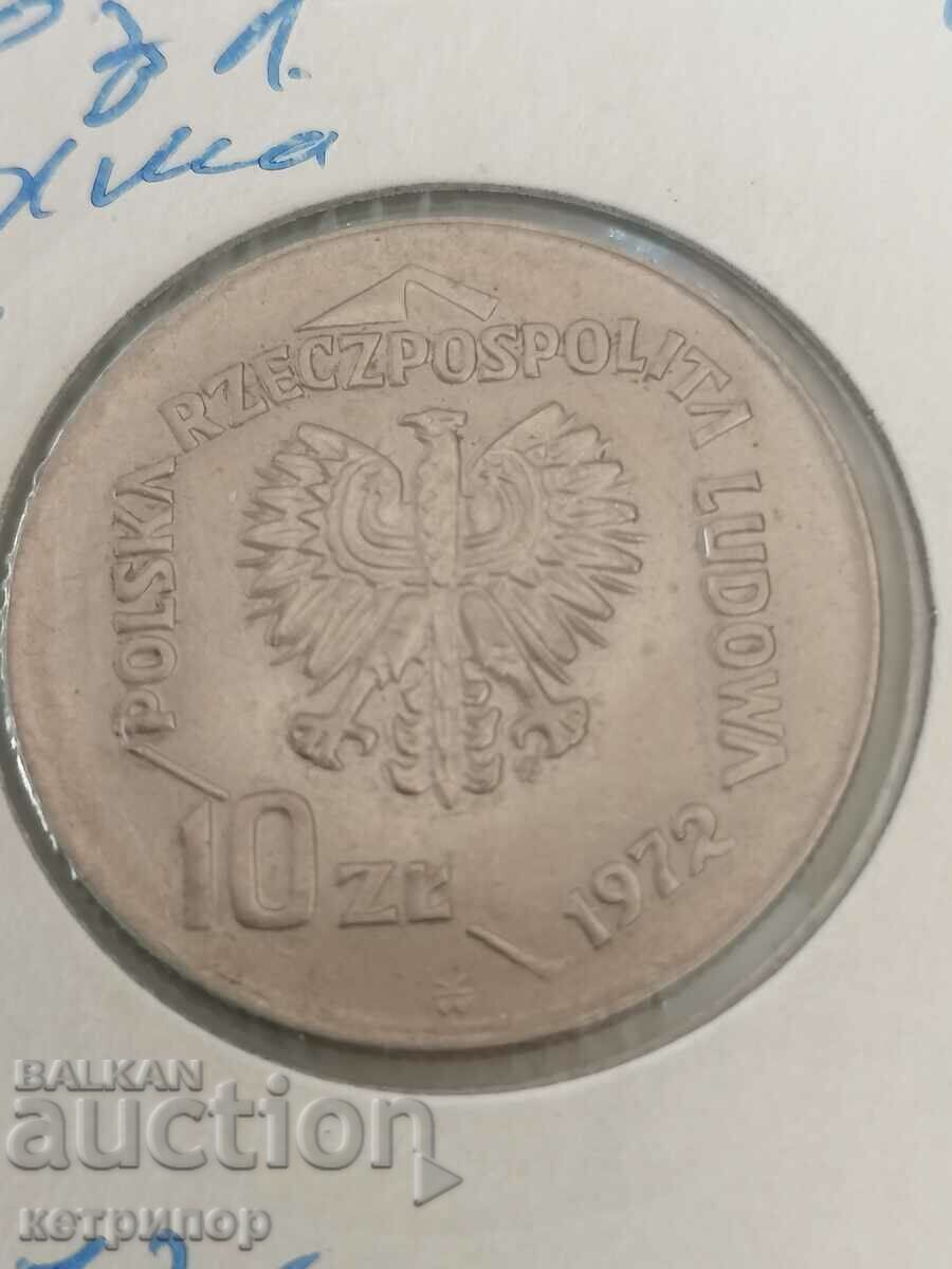 10 zloty Poland 1972 nickel