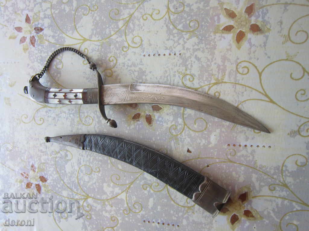 Old dagger cornet knife with canvas prints - 6 Old dagger cornet knife with canvas prints - 6