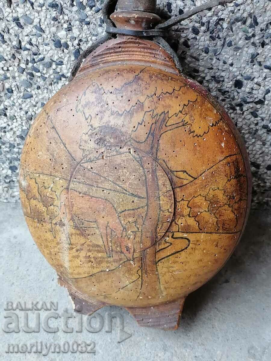 Old wooden vase, wooden bucket, wooden beetle - 5