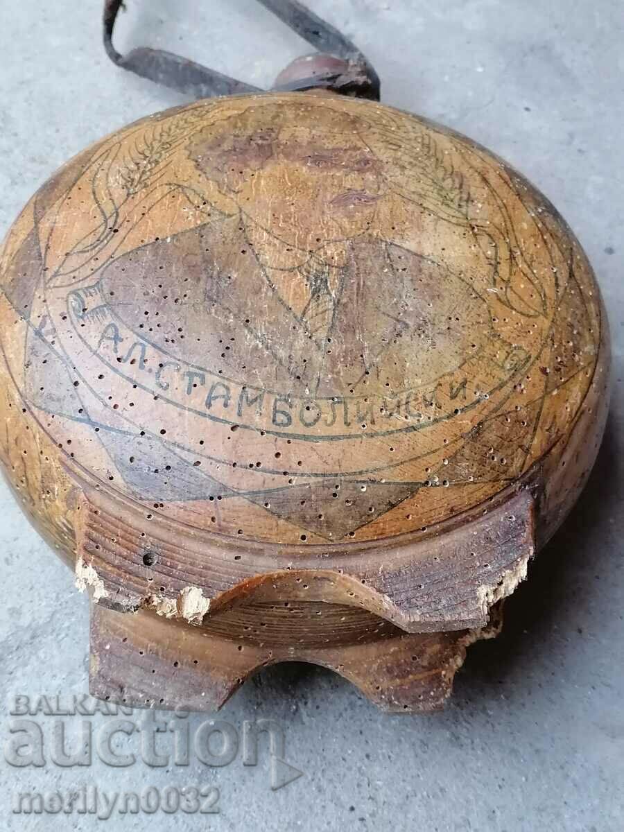 Old wooden vase, wooden bucket, wooden beetle - 6