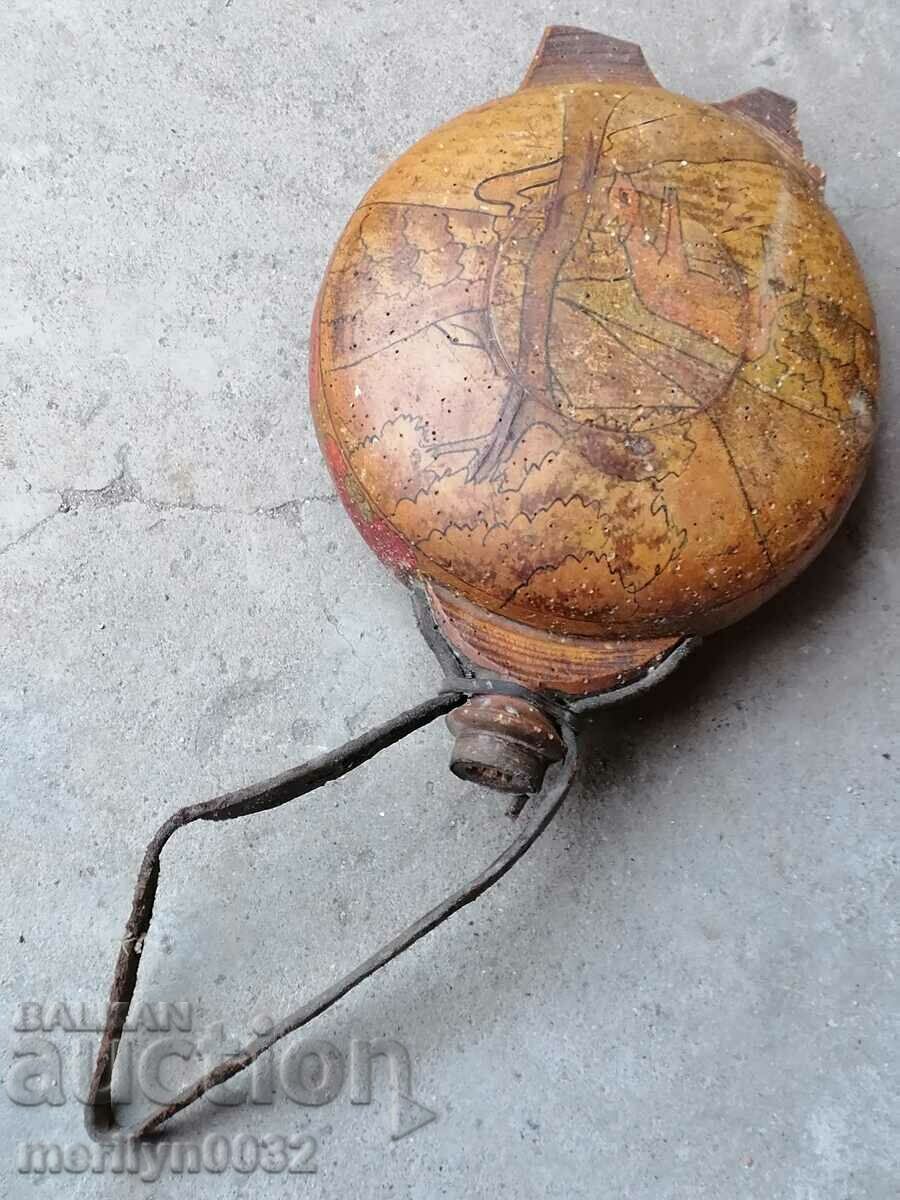 Old wooden vase, wooden bucket, wooden beetle - 7