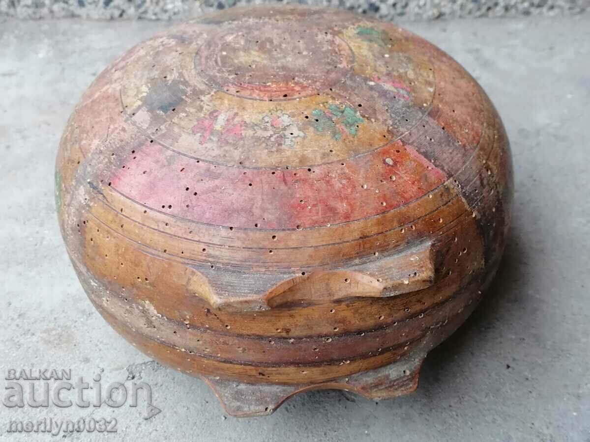 Old wooden vase, wooden bucket, wooden beetle - 5