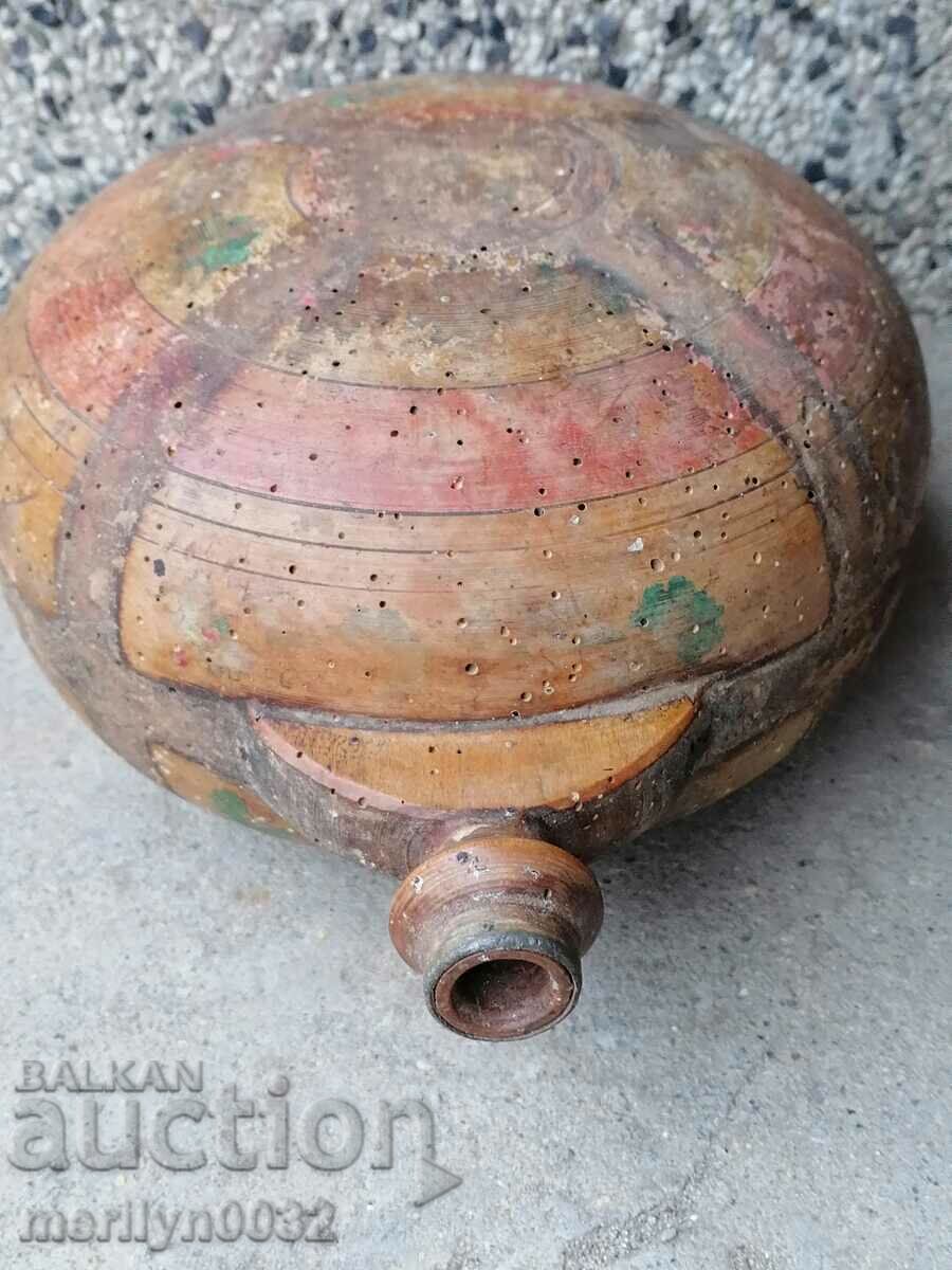 Old wooden vase, wooden bucket, wooden beetle - 7