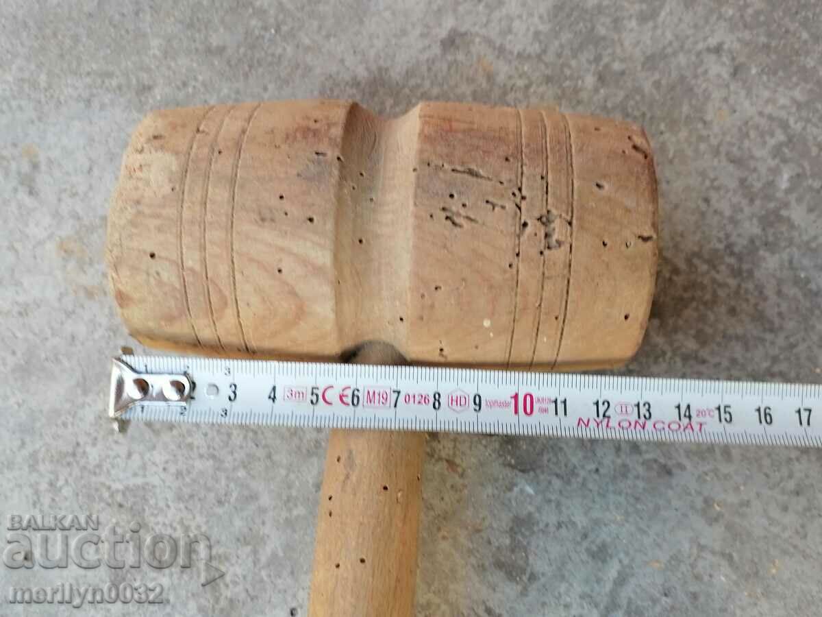 Old big wooden hammer, tool, wooden - 6 Old big wooden hammer, tool, wooden - 6