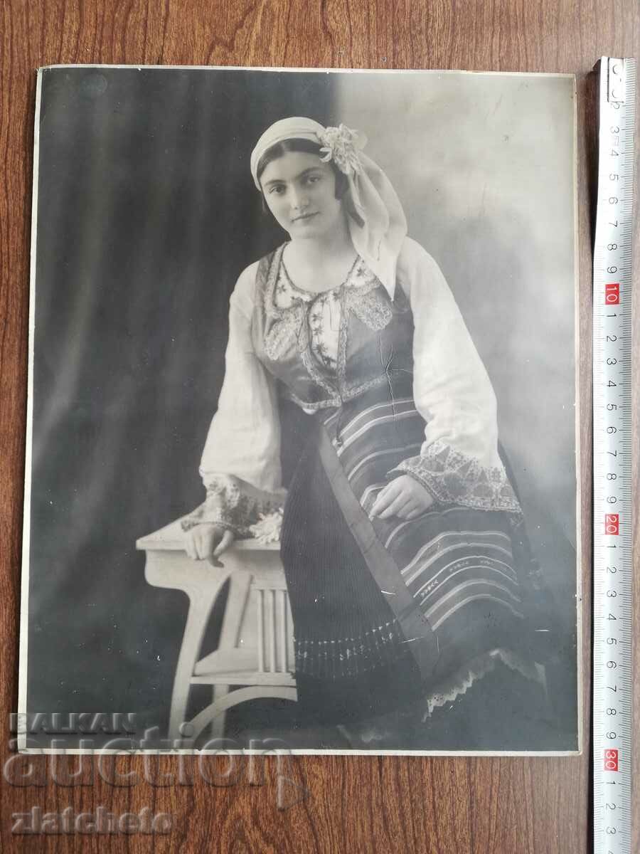 Old photo, author's photography, 1930s. Bulgarian costume with price 50.00 BGN | € 25.56 Old photo, author's photography, 1930s. Bulgarian costume with price 50.00 BGN | € 25.56