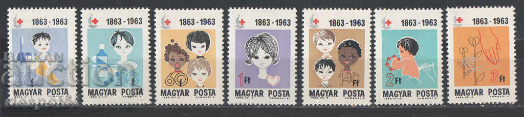 1963. Ungaria. 100 de ani de Crucea Roșie Internațională.