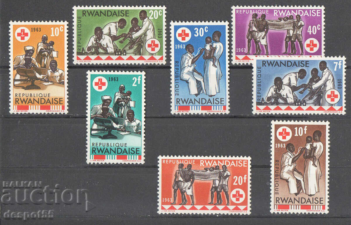 1963. Rwanda. 100 de ani Crucea Roșie Internațională.