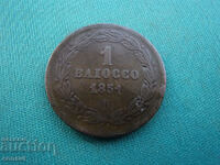 Vatican 1 Baiocco 1851 R Rare