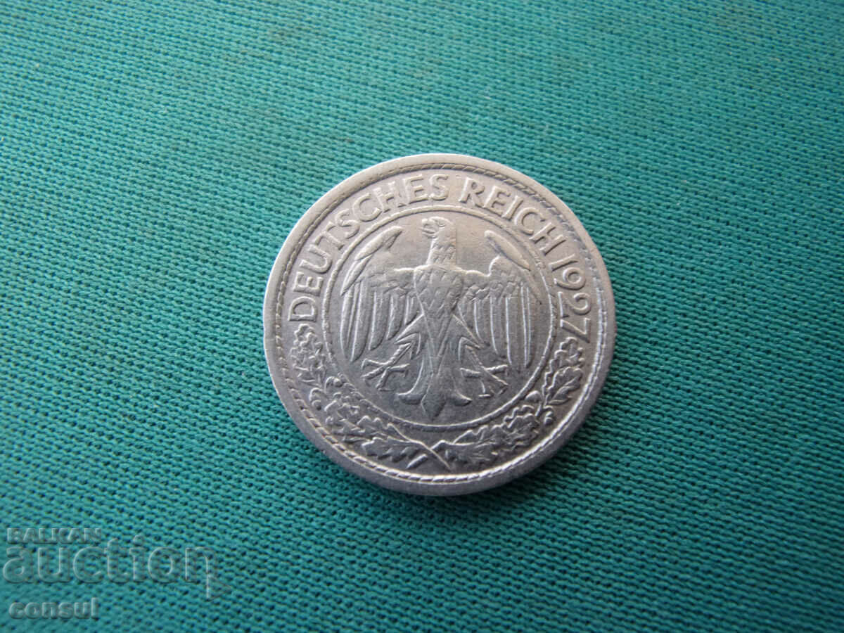 Германия  Baймap  50  Пфенига  1927 A   Rare