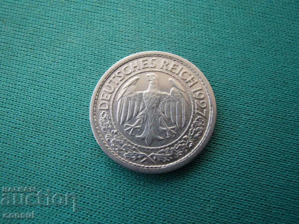 Germania Baymap 50 Pfennig 1927 J Rare cu preț € 4.09 | 8.00 BGN