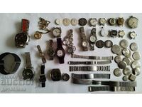 Lot of watches, chains, dials, covers