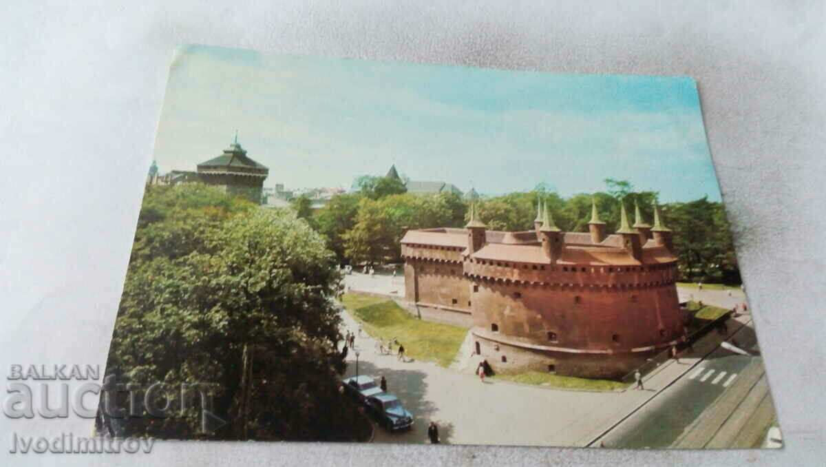 Carte poștală Cracovia Barbakan 1974