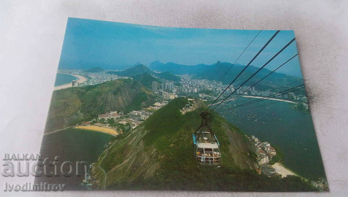 P K Rio de Janeiro Vedere panoramică a stâncii Pao de Acucar