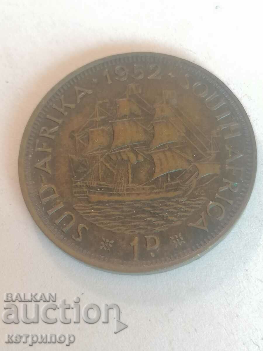 1 Penny Africa de Sud 1952 Cupru