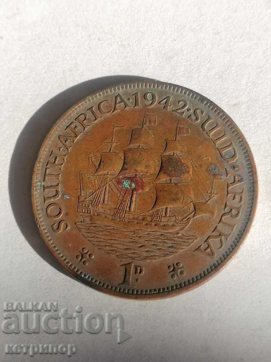 1 Penny South Africa 1942 Copper