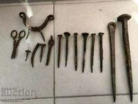 Old forged nails and others