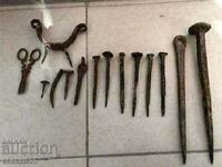 Old forged nails and others