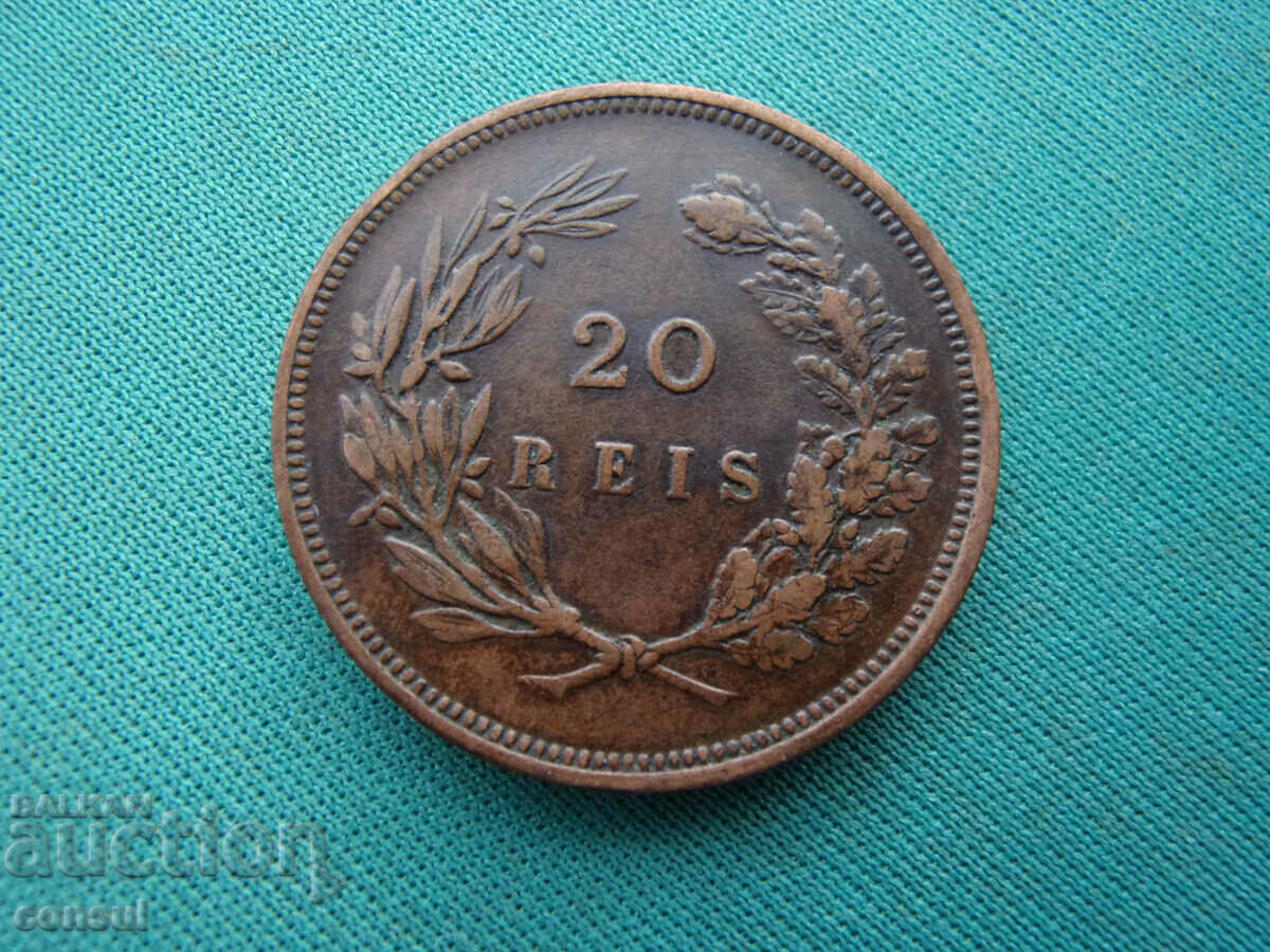 Portugal 20 Reias 1892 Rare