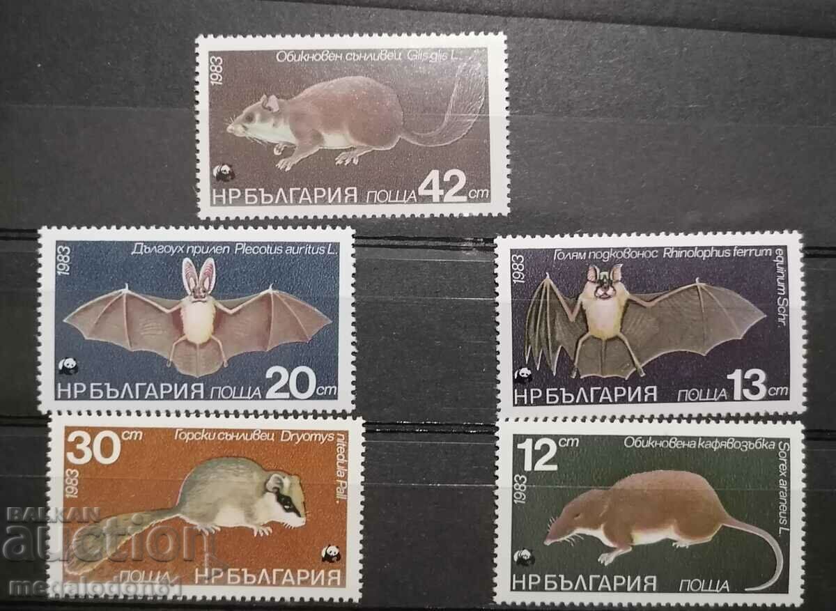 Bulgaria - fauna WWF, mamifere mici protejate 1982.