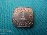Malaya & British Borneo 1 Cent 1958 UNC Rare