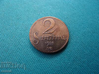 Latvia 2 Centimes 1928 Rare