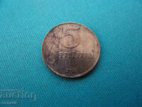 Letonia 5 Centimes 1922 Rar
