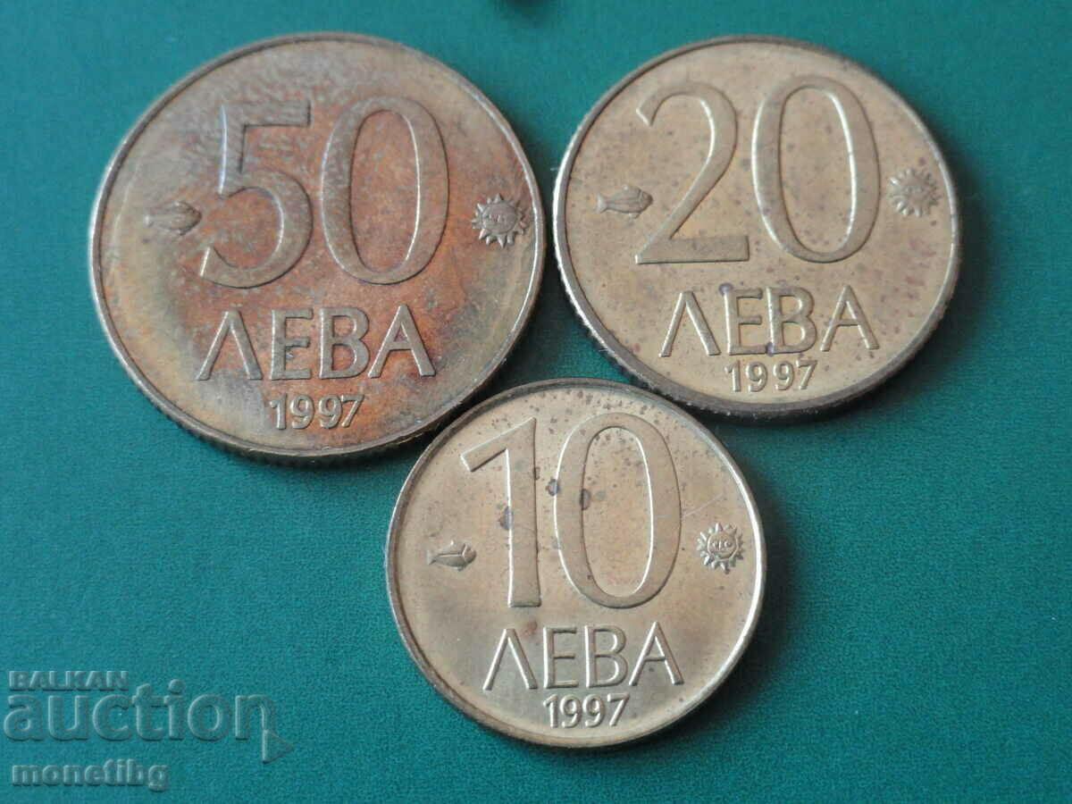 Auction Bulgaria 1997 - Complete set of circulating coins (10, 20 and 50lv) Auction Bulgaria 1997 - Complete set of circulating coins (10, 20 and 50lv)