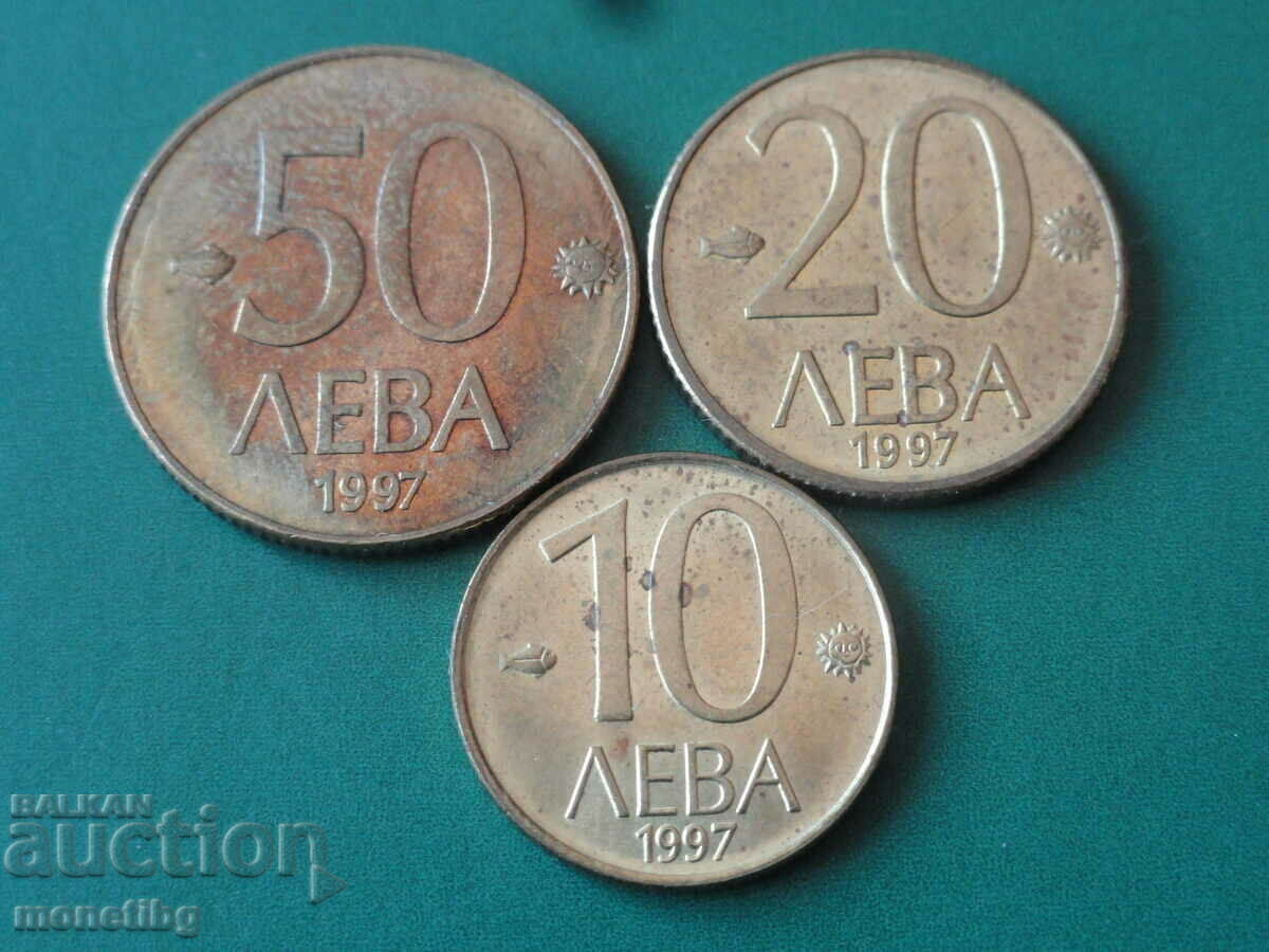 Bulgaria 1997 - Complete set of circulating coins (10, 20 and 50lv) Bulgaria 1997 - Complete set of circulating coins (10, 20 and 50lv)
