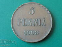 Russia (for Finland) 1908 - 5 pennies